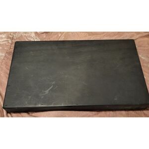 Black Wooden Production Pancake 2 Holes 29in long 11.75in wide 2in tall